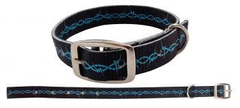 Showman Couture Black with Barbwire design nylon dog collar #2